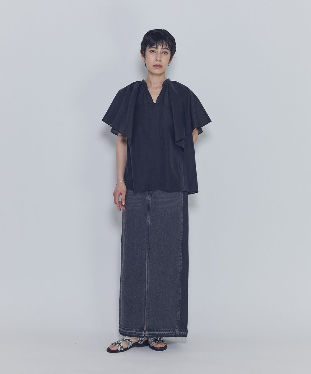 1er Arrondissement ブラックデニムスカート ブラック