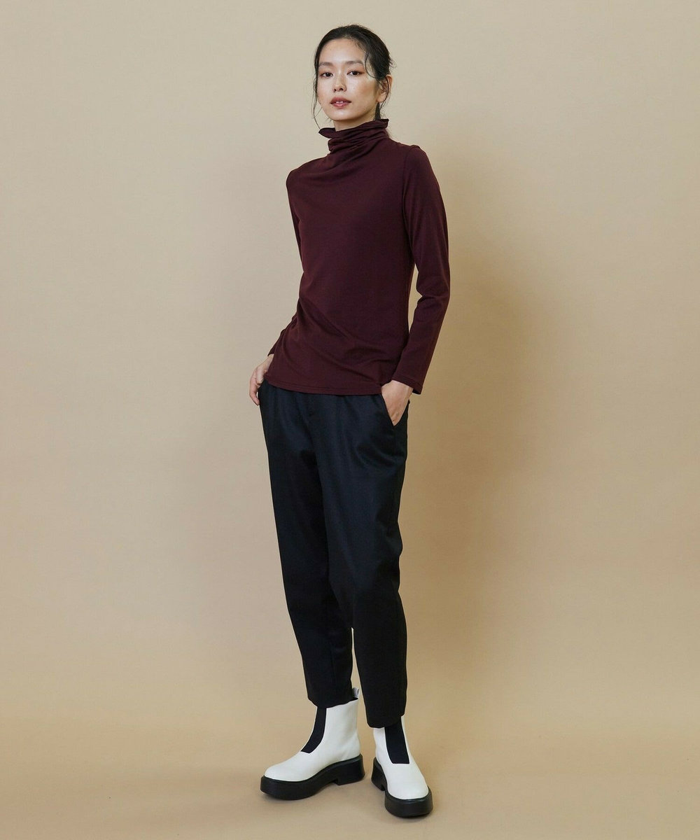 L'EQUIPE Tベア天ハイネックカットソー ボルドー