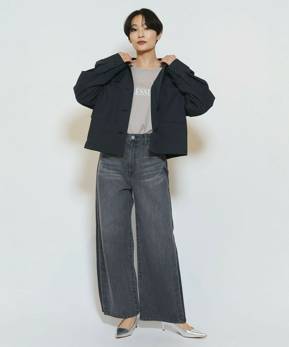 feerique feerique ポリエステルツイルワイドクロップドジャケット［セットアップ可能］ ベージュ