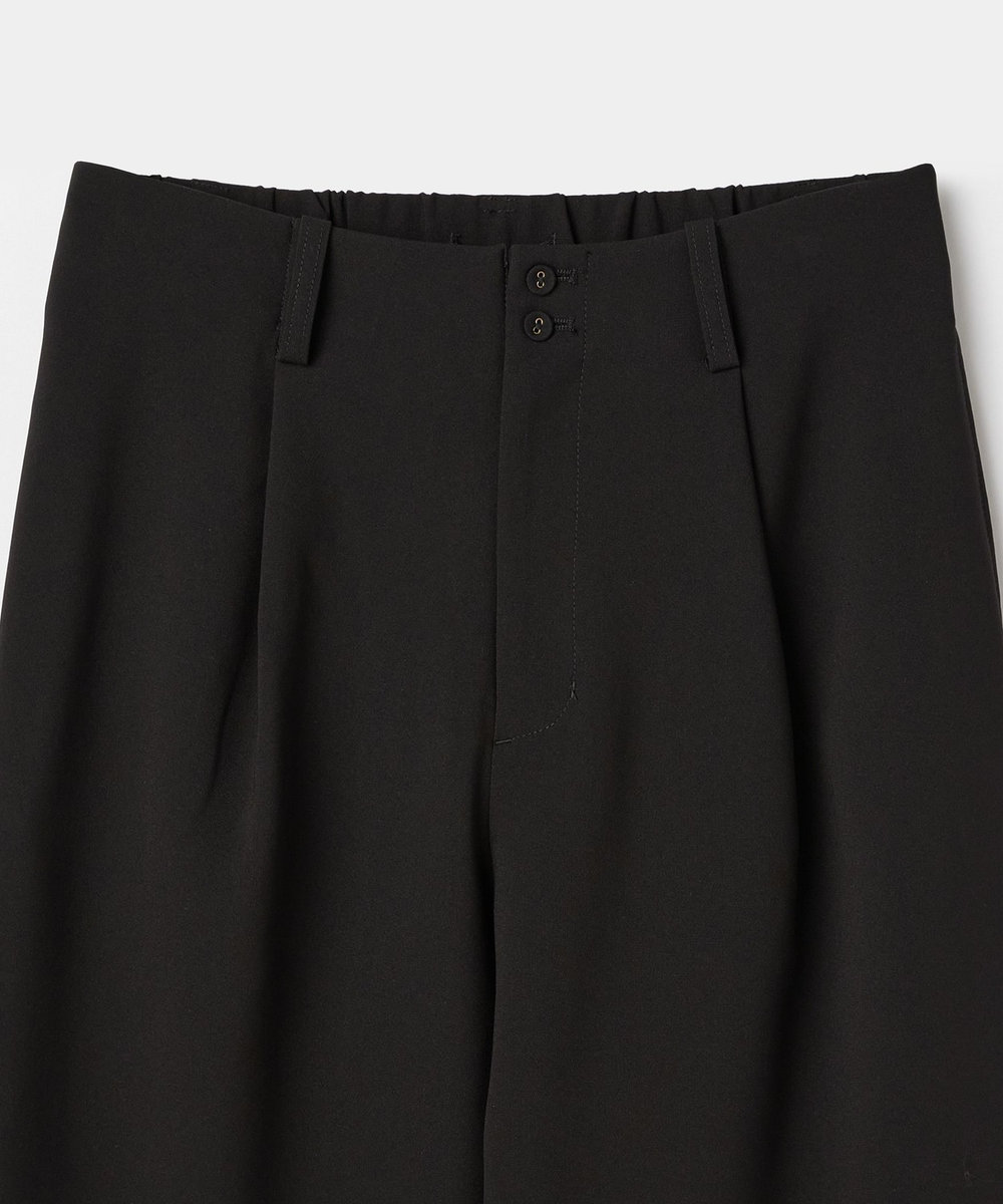 LOISIR エコダブルクロスクロップドパンツ ブラック
