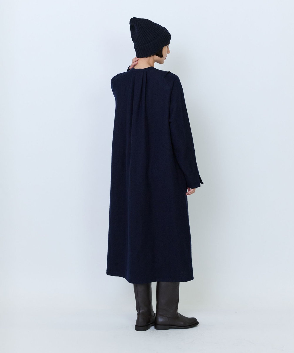 LOISIR フロントドレープシャツワンピース ネイビー