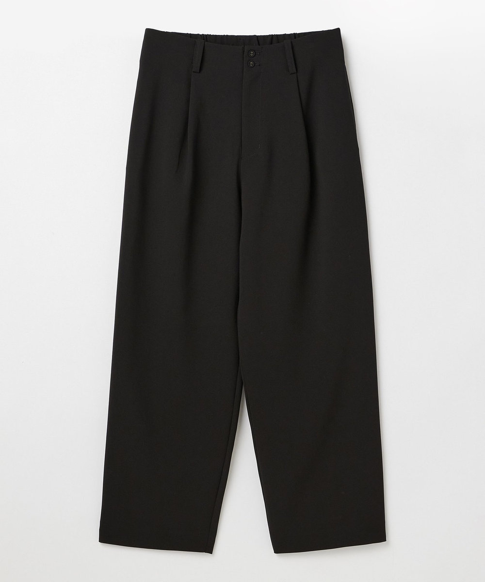 LOISIR エコダブルクロスクロップドパンツ ブラック
