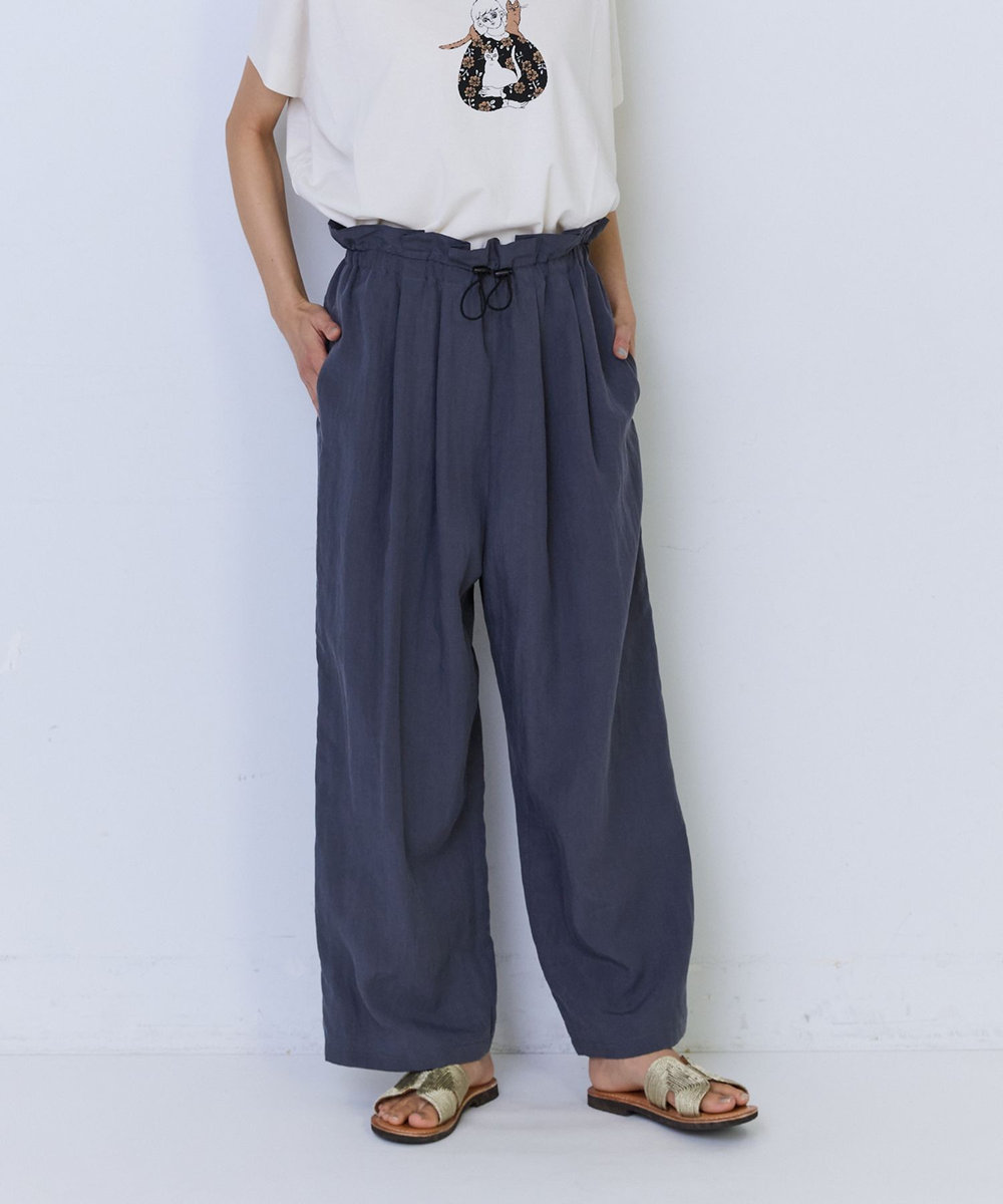 ADIEU TRISTESSE ポプリンストレートパンツ チャコールグレー