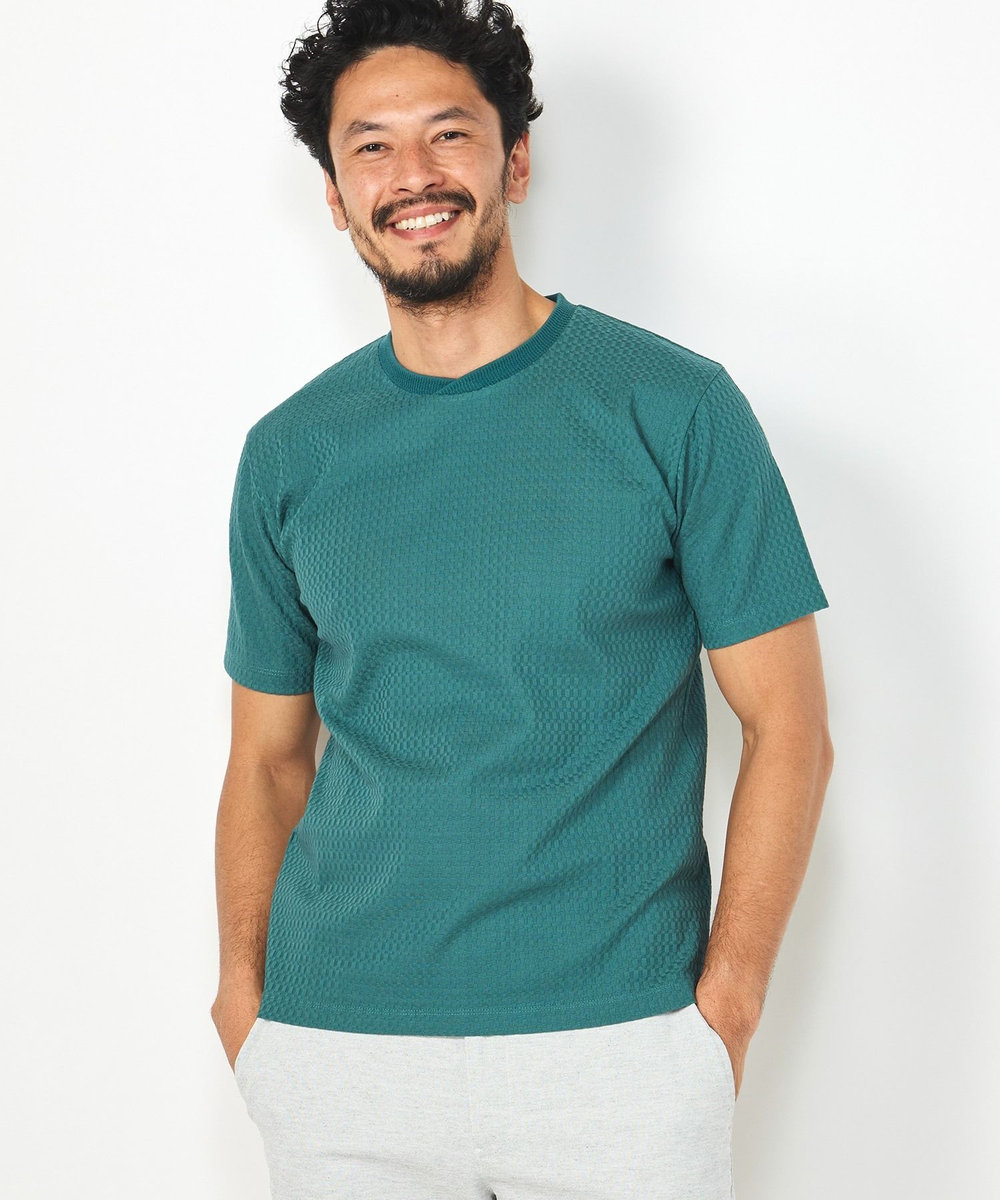 MEN'S BIGI リンクスジャカード半袖カットソー グリーン