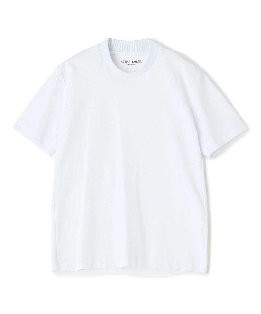 MEN'S BIGI 【ACTIVE TAILOR/アクティブテイラー】シルケットスムースクルーネックTシャツ＜接触冷感 / UVカット＞ ホワイト