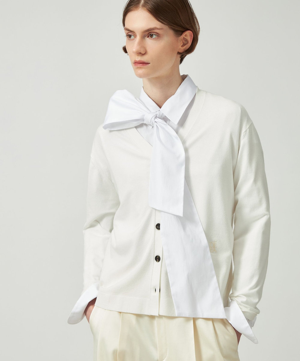 DÉPAREILLÉ BROAD BOW SHIRT / ブロードボウシャツ ホワイト