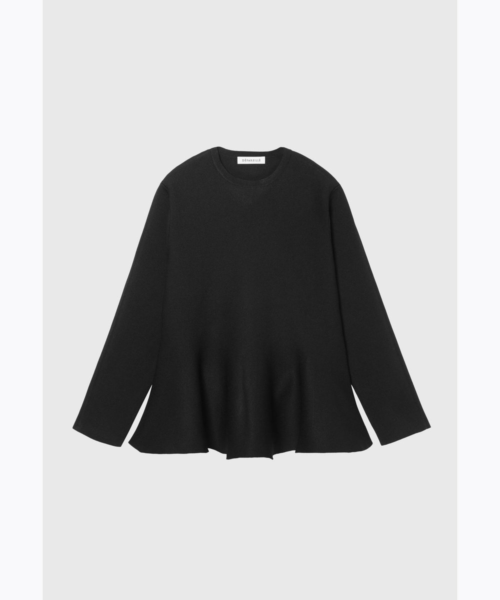 DÉPAREILLÉ POLYESTER JERSEY FLARE TOPS / ポリエステルジャージーフレアトップス ブラック