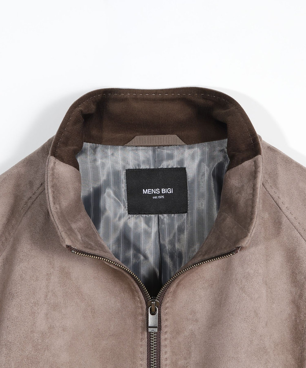 MEN'S BIGI フェイクスエードダンボール ライダースジャケット＜ストレッチ＞ グレー系その他