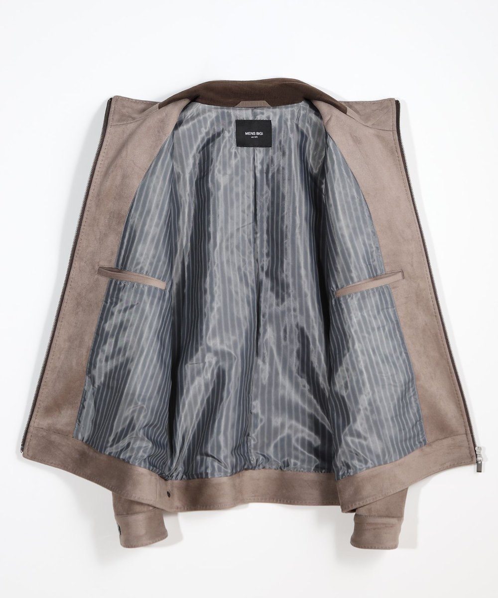 MEN'S BIGI フェイクスエードダンボール ライダースジャケット＜ストレッチ＞ グレー系その他
