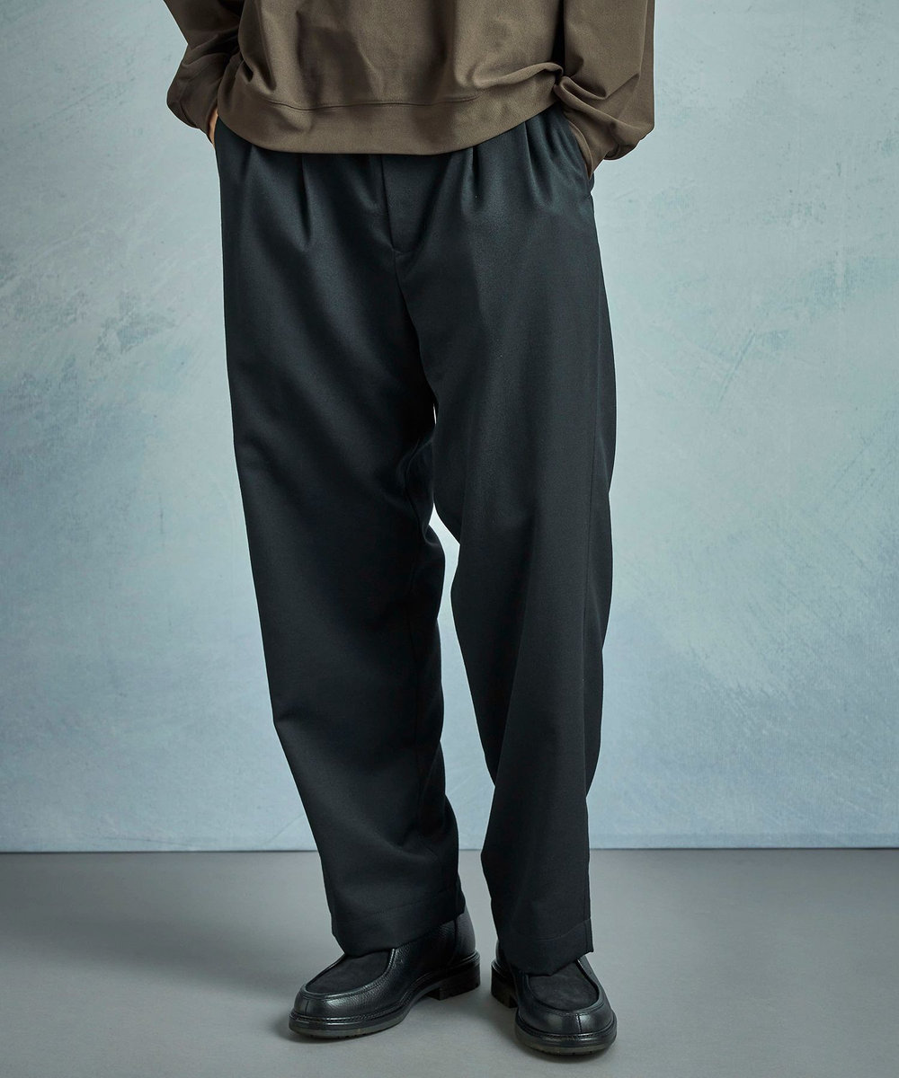 MEN'S BIGI 【50th Anniv . 中田 慎介】WOOL SERGE WIDE PANTS ブラック