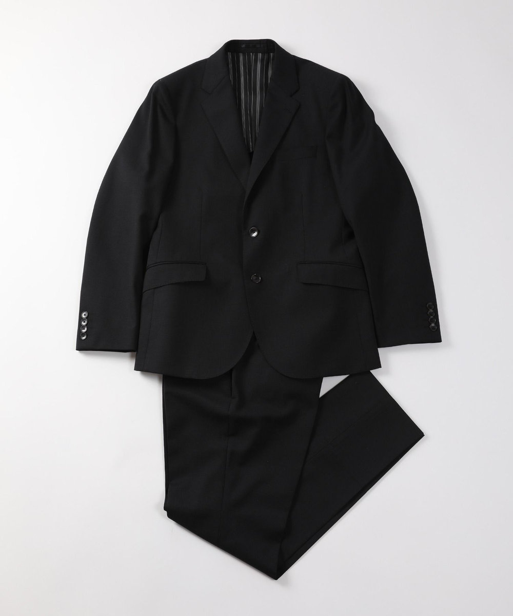 MEN'S BIGI ドビー柄スリムフィットスーツセットアップ ブラック