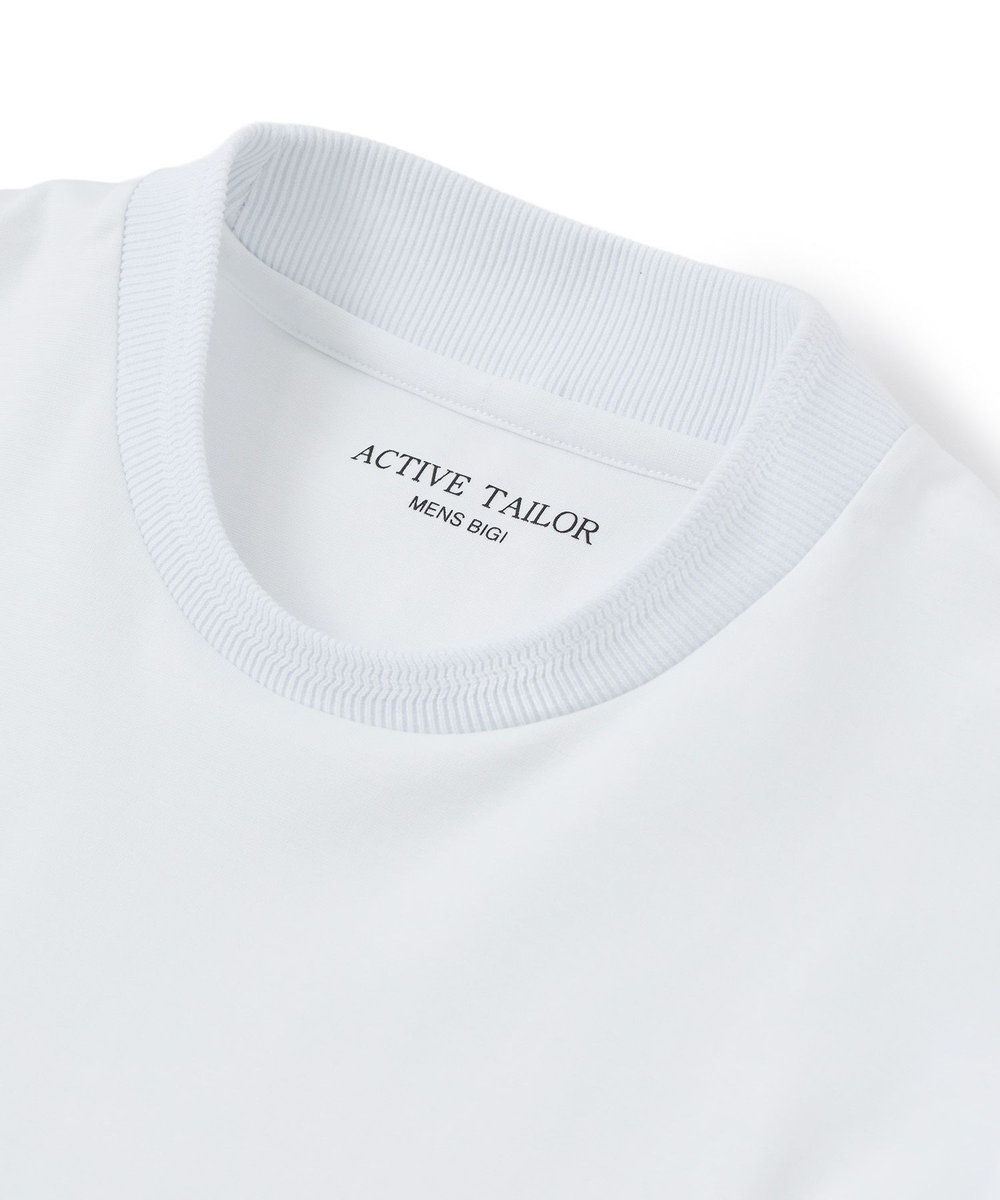 MEN'S BIGI 【ACTIVE TAILOR/アクティブテイラー】シルケットスムースクルーネックTシャツ＜接触冷感 / UVカット＞ ホワイト