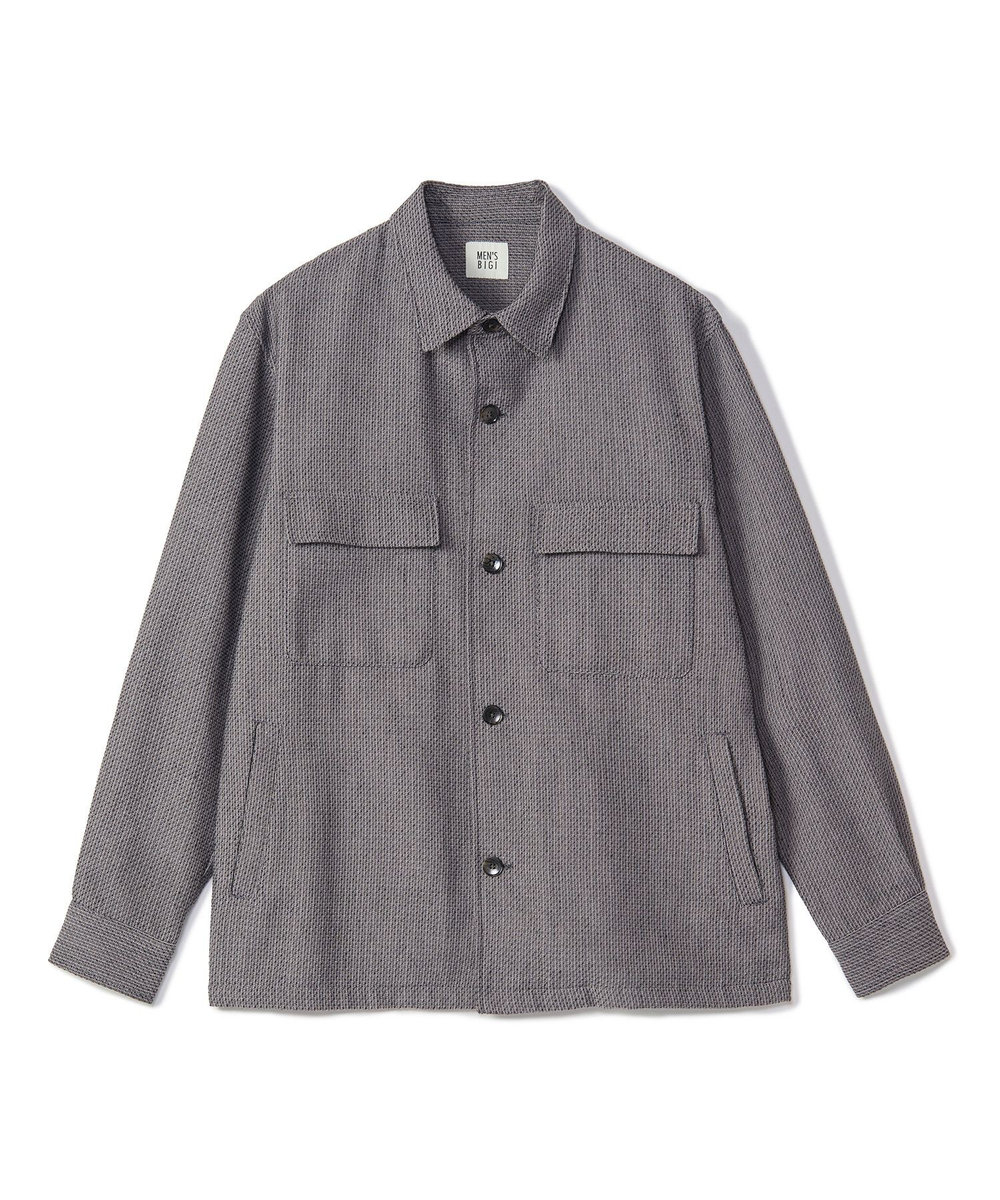MEN'S BIGI ドビーミックスメランジ CPOシャツ グレー