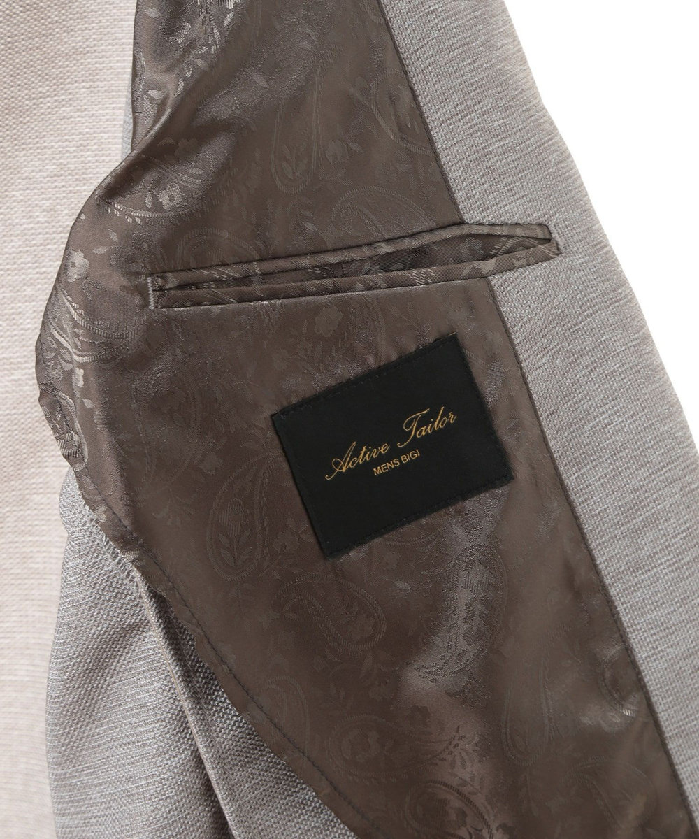 MEN'S BIGI 【ACTIVE TAILOR/アクティブテイラー】カラミメッシュストレッチジャケット<ストレッチ><通気性> ベージュ