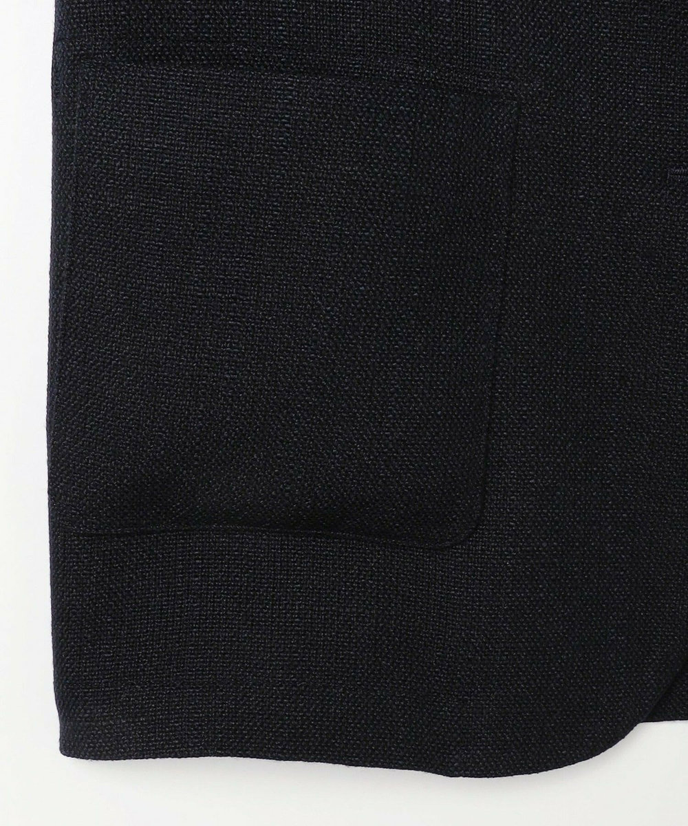 L'EQUIPE シルク混シャンブレージャケット ネイビー