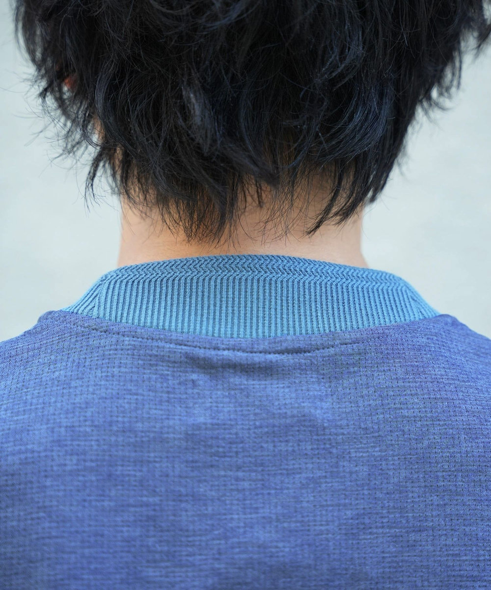 MEN'S BIGI 【WEB限定】ドットメッシュジャージTシャツ＜吸水速乾/通気性＞ ブルー