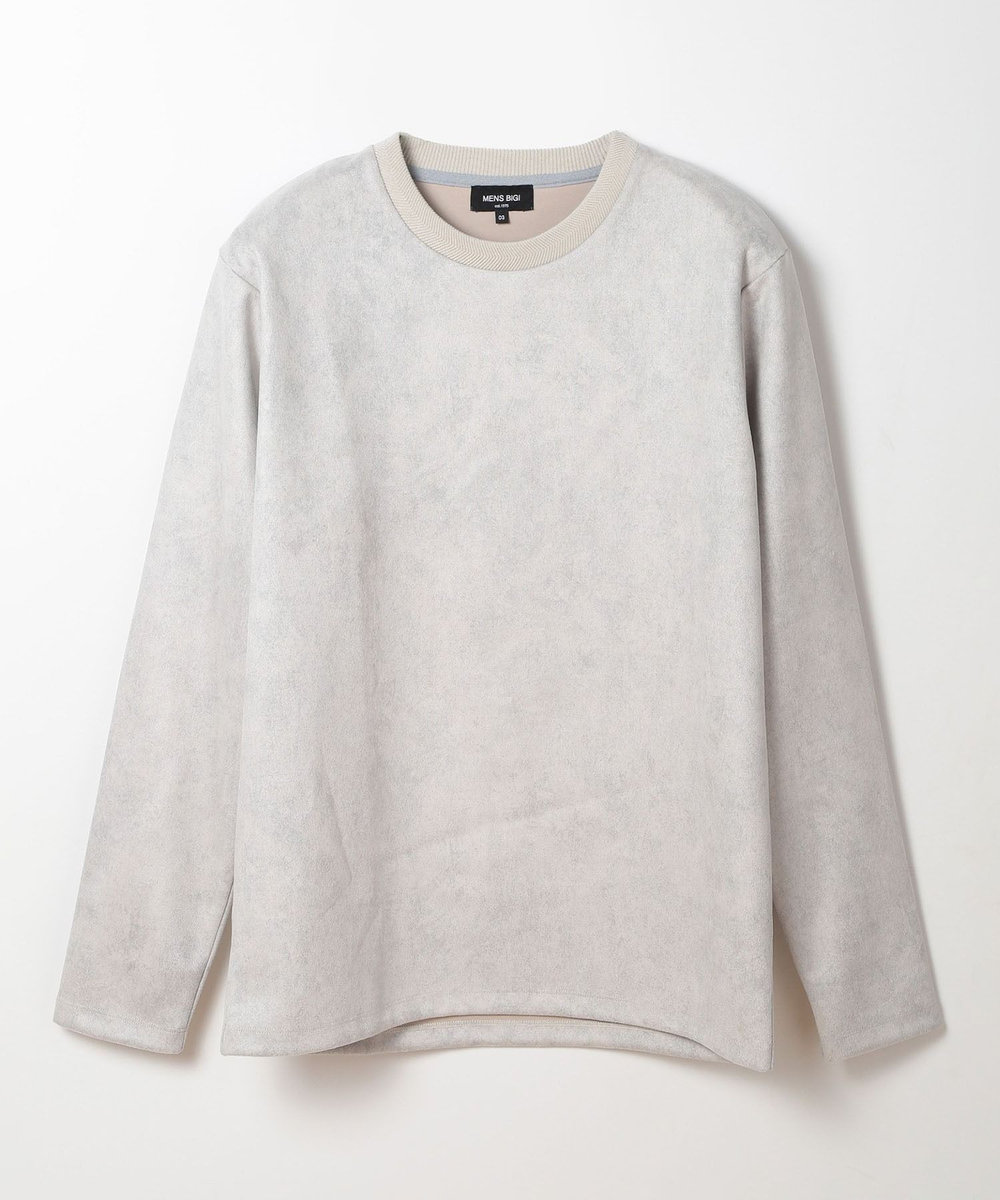 MEN'S BIGI ムラ柄プリントポンチカットソー ホワイト