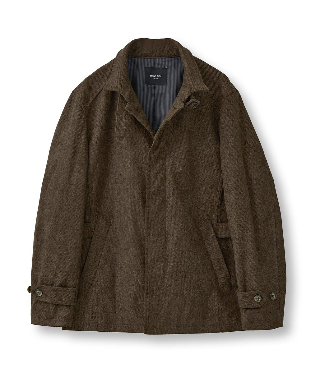 MEN'S BIGI ヘリンボーンプリント スタンドカラーブルゾン＜ストレッチ＞ ブラウン系その他