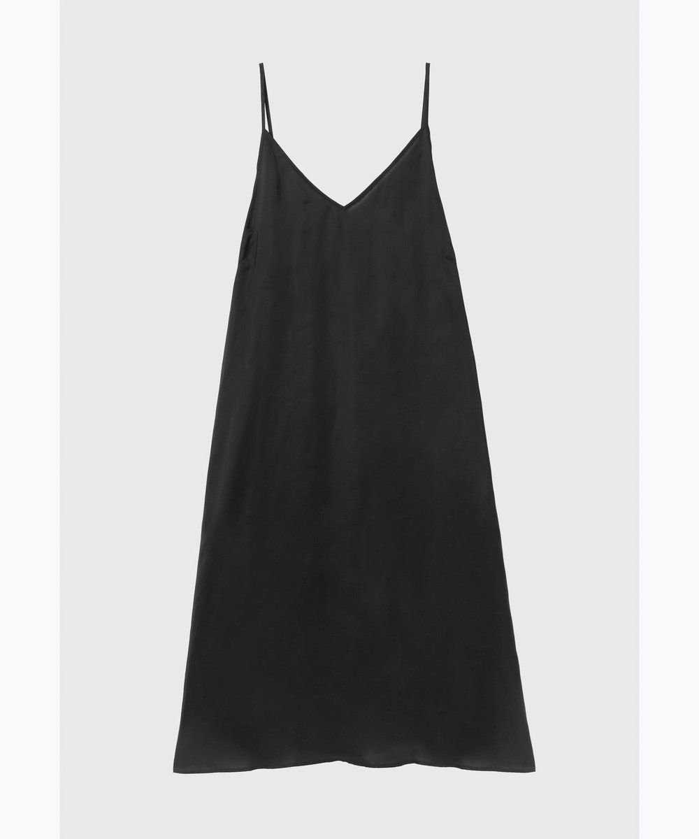 DÉPAREILLÉ WASHABLE LINEN LACE UP DRESS / ウォッシャブルリネンレースアップドレス ブラック
