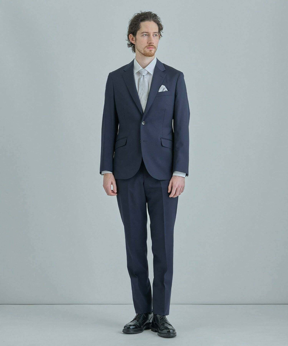 MEN'S BIGI シャドーペイズリー柄 シルクチーフ シルバー