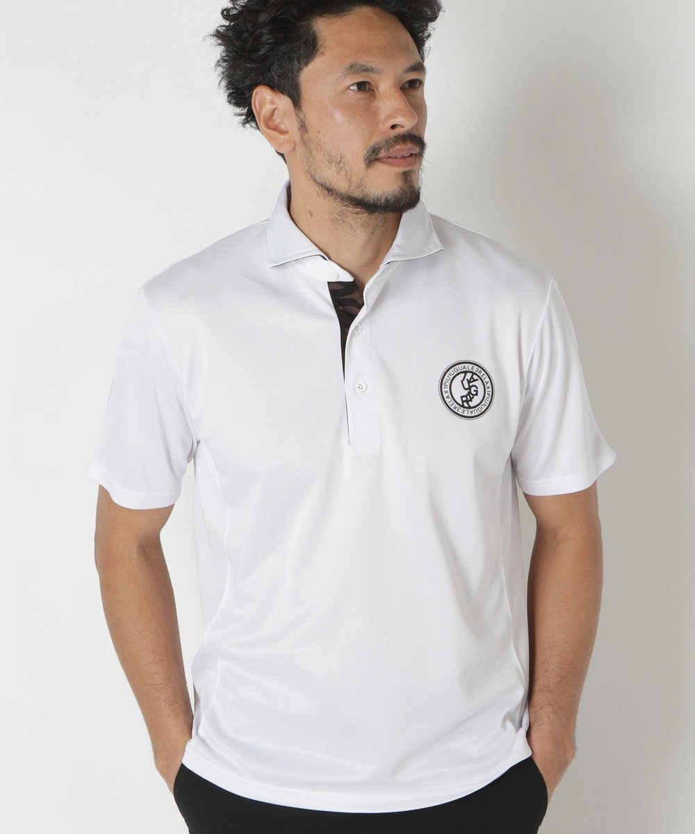 MEN'S BIGI ＜1PIU1UGUALE3 RELAX＞別注　リバーメッシュポロシャツ ホワイト