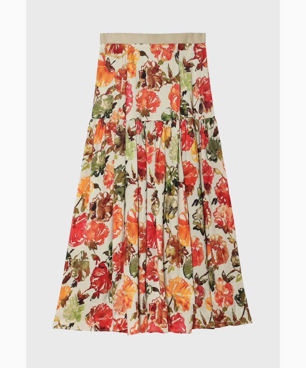 DÉPAREILLÉ JACQUARD FLOWER SKIRT / ジャガードフラワースカート オレンジ
