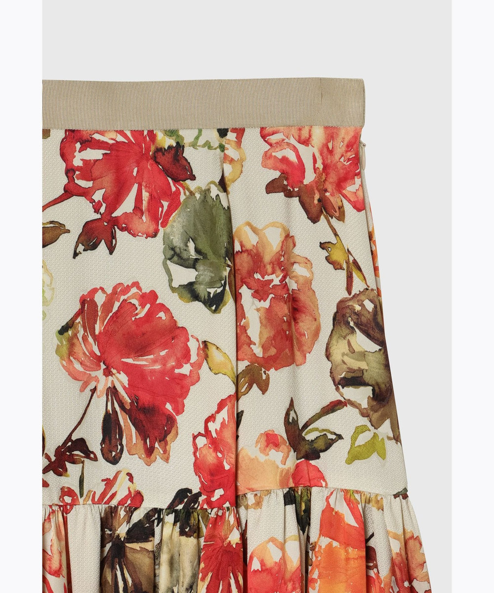 DÉPAREILLÉ JACQUARD FLOWER SKIRT / ジャガードフラワースカート オレンジ