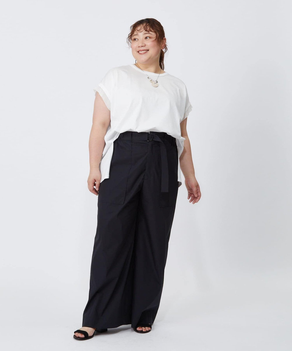 MOGA Lサイズ（大きいサイズ） 【大きいサイズ】60/2天竺メッシュレイヤードクルーネックTシャツ オフホワイト