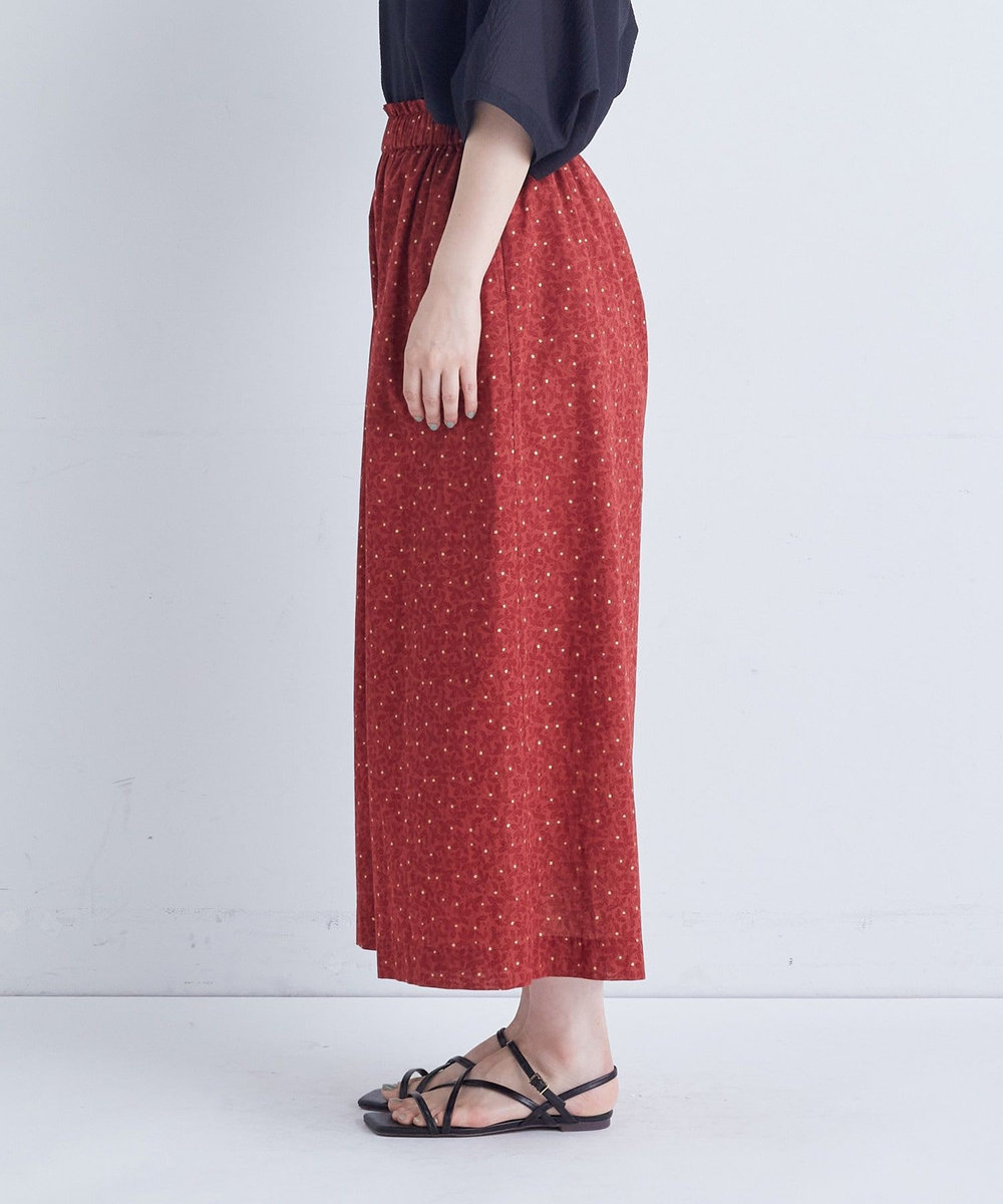 ADIEU TRISTESSE リーフプリントパンツ レッド系その他