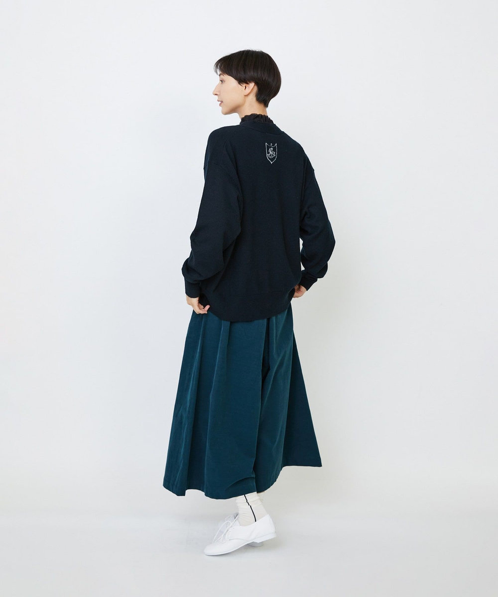 LOISIR 【EC限定・アーティストコラボ】LOISIR×TORANEKOBONBONインターシャニットカーディガン ブラック