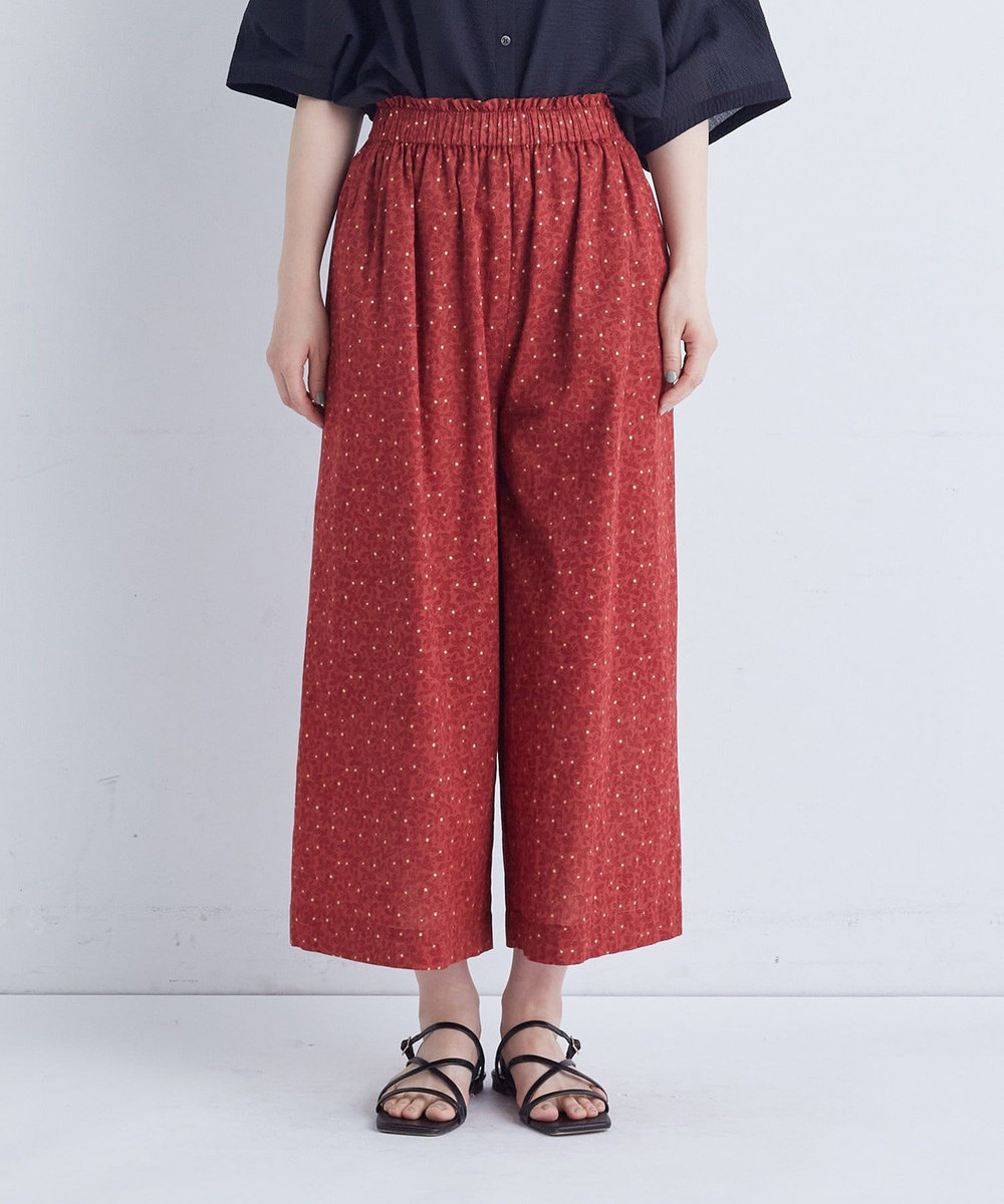ADIEU TRISTESSE リーフプリントパンツ レッド系その他