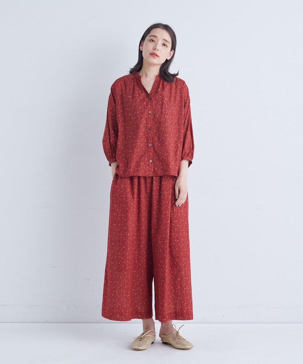 ADIEU TRISTESSE リーフプリントパンツ レッド系その他