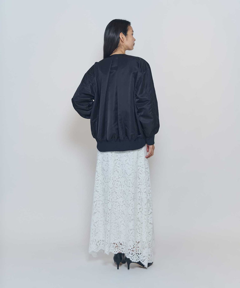 1er Arrondissement フラワーラッセルレースフレアスカート ホワイト