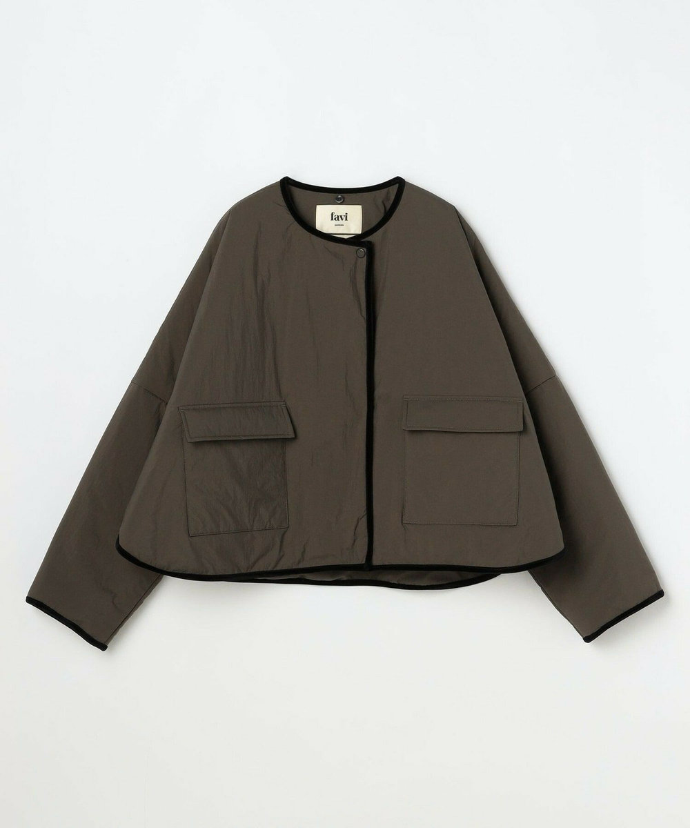 MOGA favi mercarto×MOGA　クロップドジャケットコート チャコールグレー