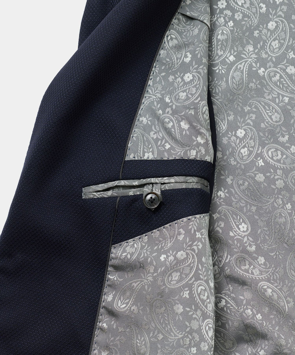 MEN'S BIGI ミックスヤーン/ホップサック テーラードジャケット ダークネイビー