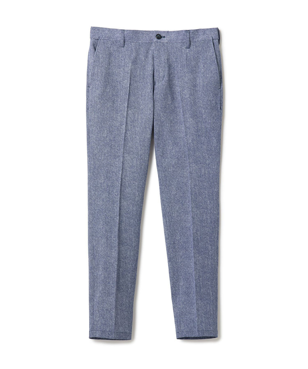 MEN'S BIGI 【ACTIVE TAILOR】Dot Air ヘリンボーン×千鳥格子/デニム柄 セットアップパンツ＜通気性/吸水速乾/ストレッチ＞ ブルー