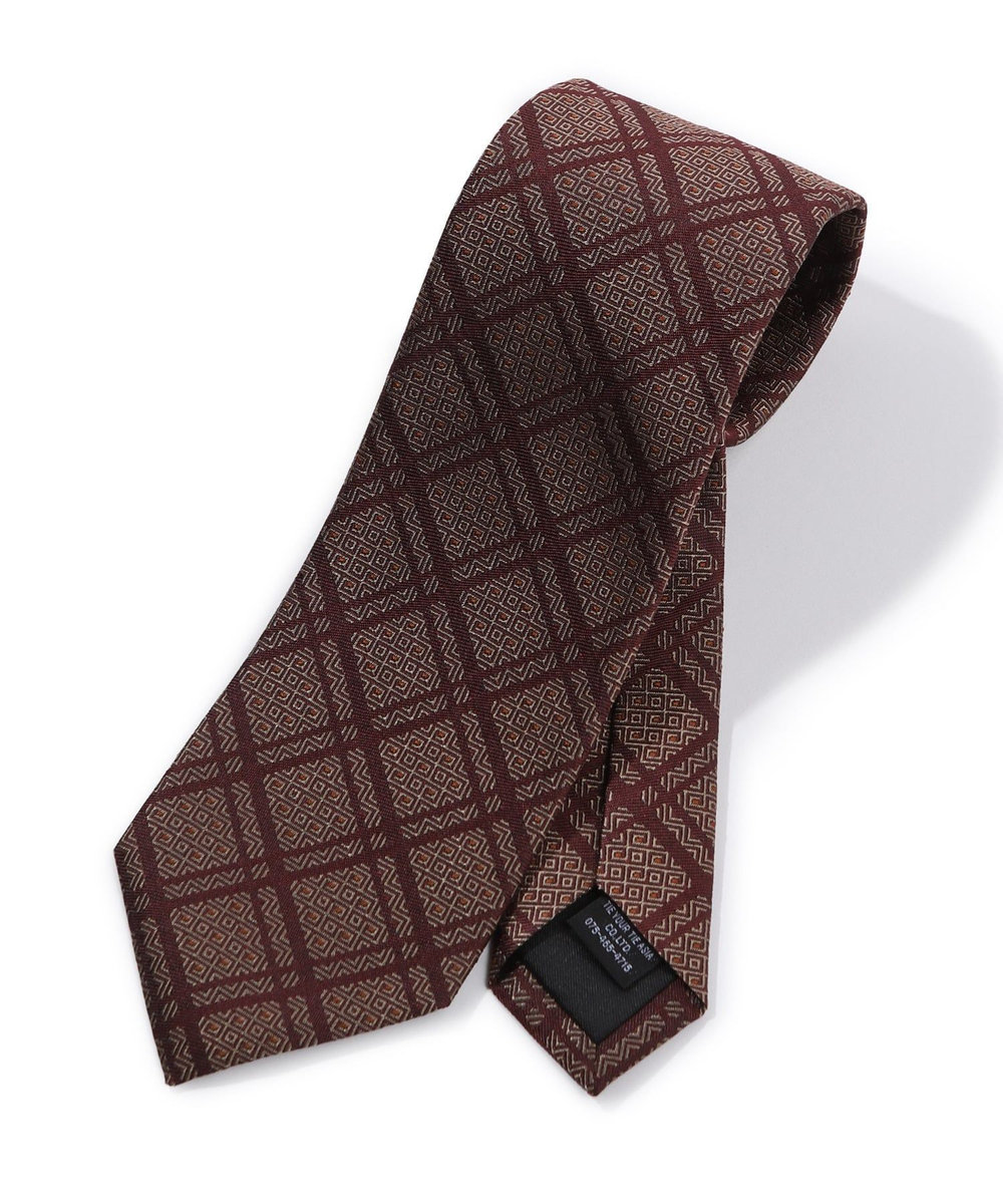 MEN'S BIGI 【TIE YOUR TIE/タイユアタイ】ヴィンテージチェック柄ネクタイ ボルドー