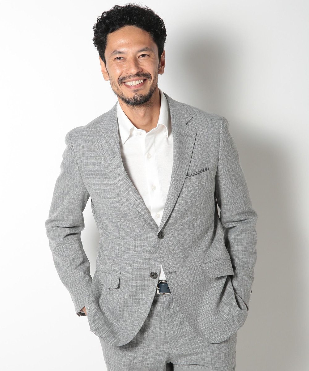 MEN'S BIGI 【ACTIVE TAILOR】ミックスヤーン/ホップサックジャケット ライトグレー