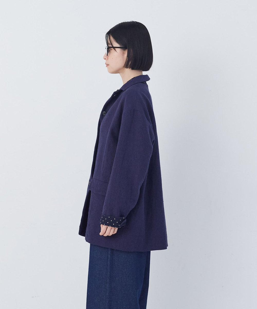 congés payés ADIEU TRISTESSE 綿麻ツィードジャケット ブルー系その他