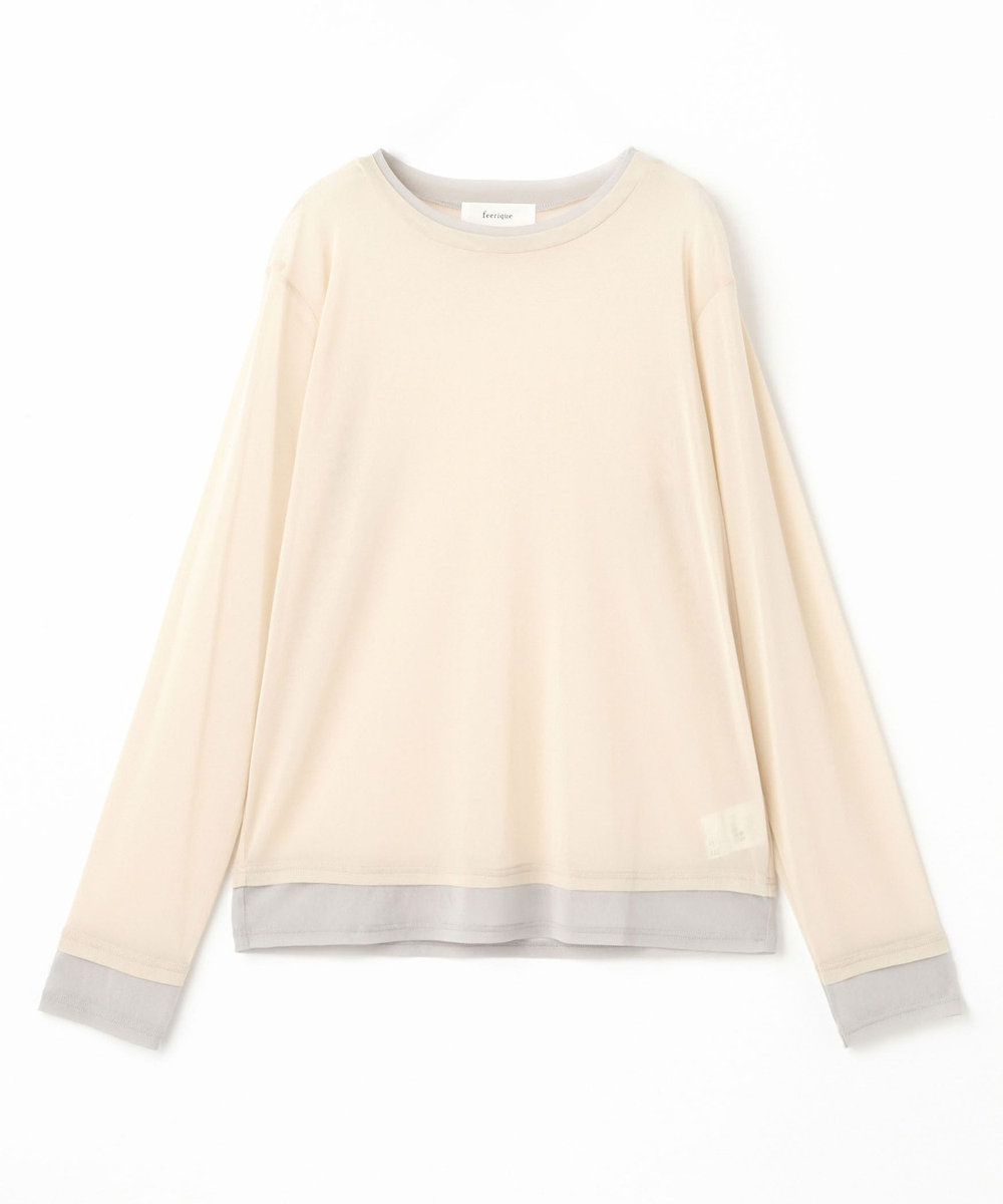 feerique Lサイズ（大きいサイズ） 【大きいサイズ】 feerique チュールメッシュ配色インナー ベージュ系その他