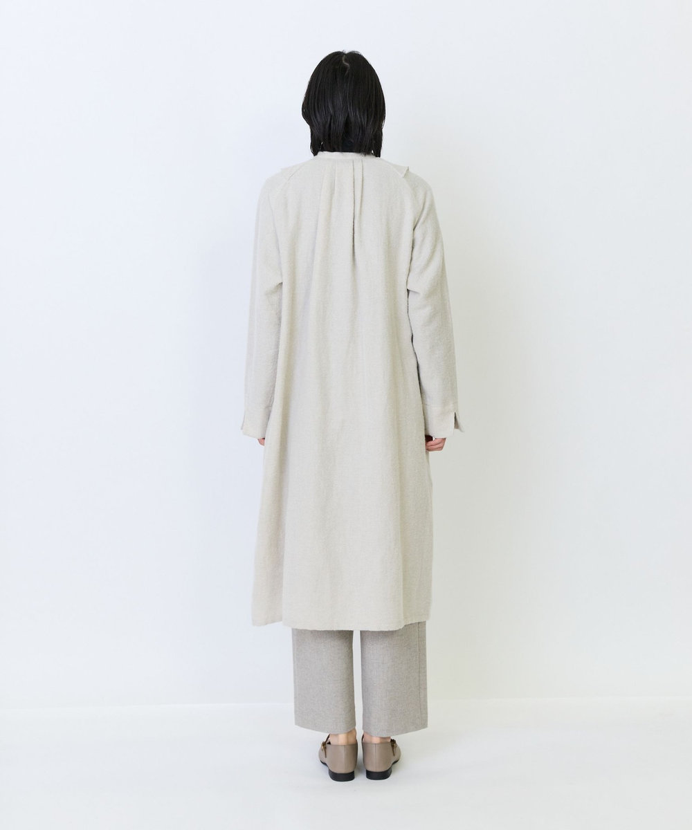 LOISIR フロントドレープシャツワンピース ホワイト