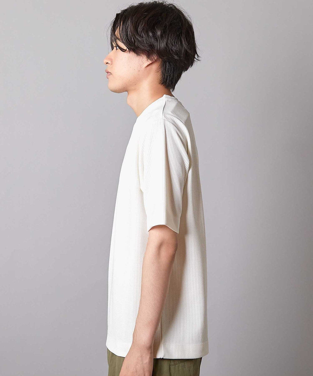 UNION STATION ジャガードストライプTシャツ ホワイト