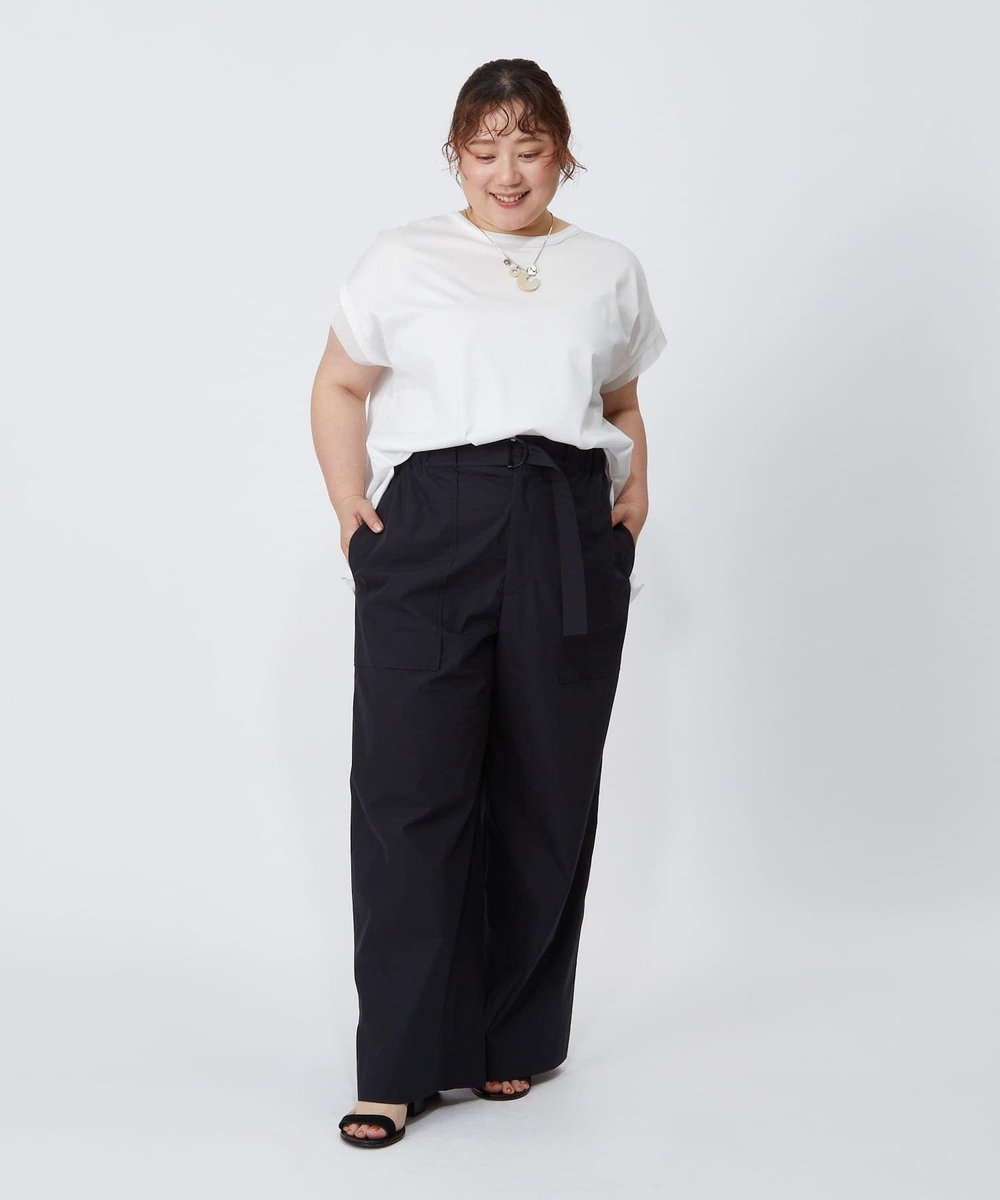MOGA Lサイズ（大きいサイズ） 【大きいサイズ】60/2天竺メッシュレイヤードクルーネックTシャツ オフホワイト