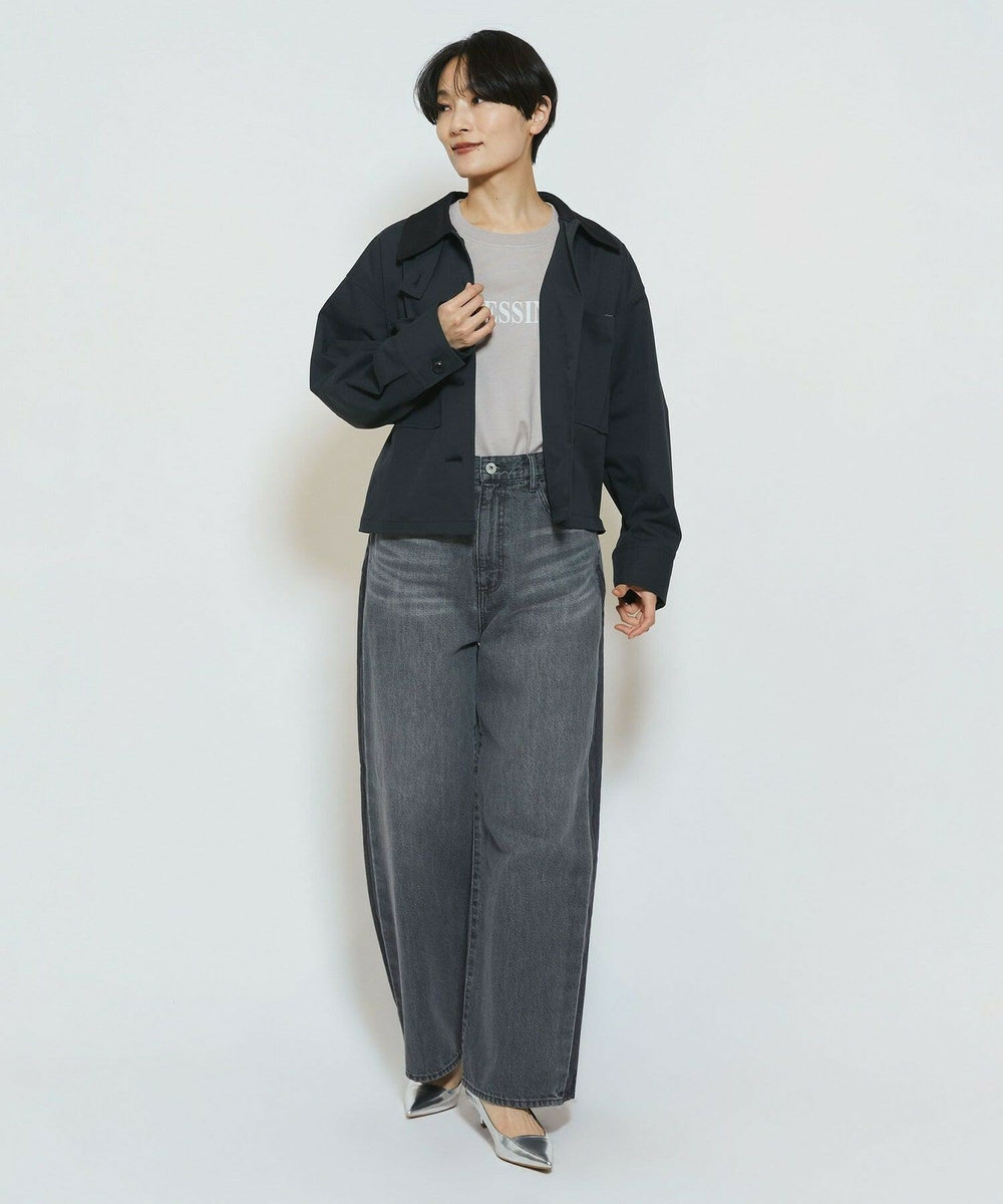 feerique feerique ポリエステルツイルワイドクロップドジャケット［セットアップ可能］ ベージュ