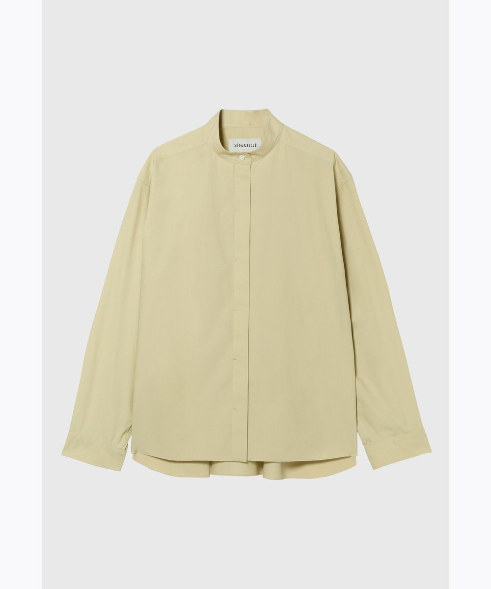 DÉPAREILLÉ COTTON SILK NO COLLAR BLOUSE / コットンシルクノーカラーブラウス ベージュ