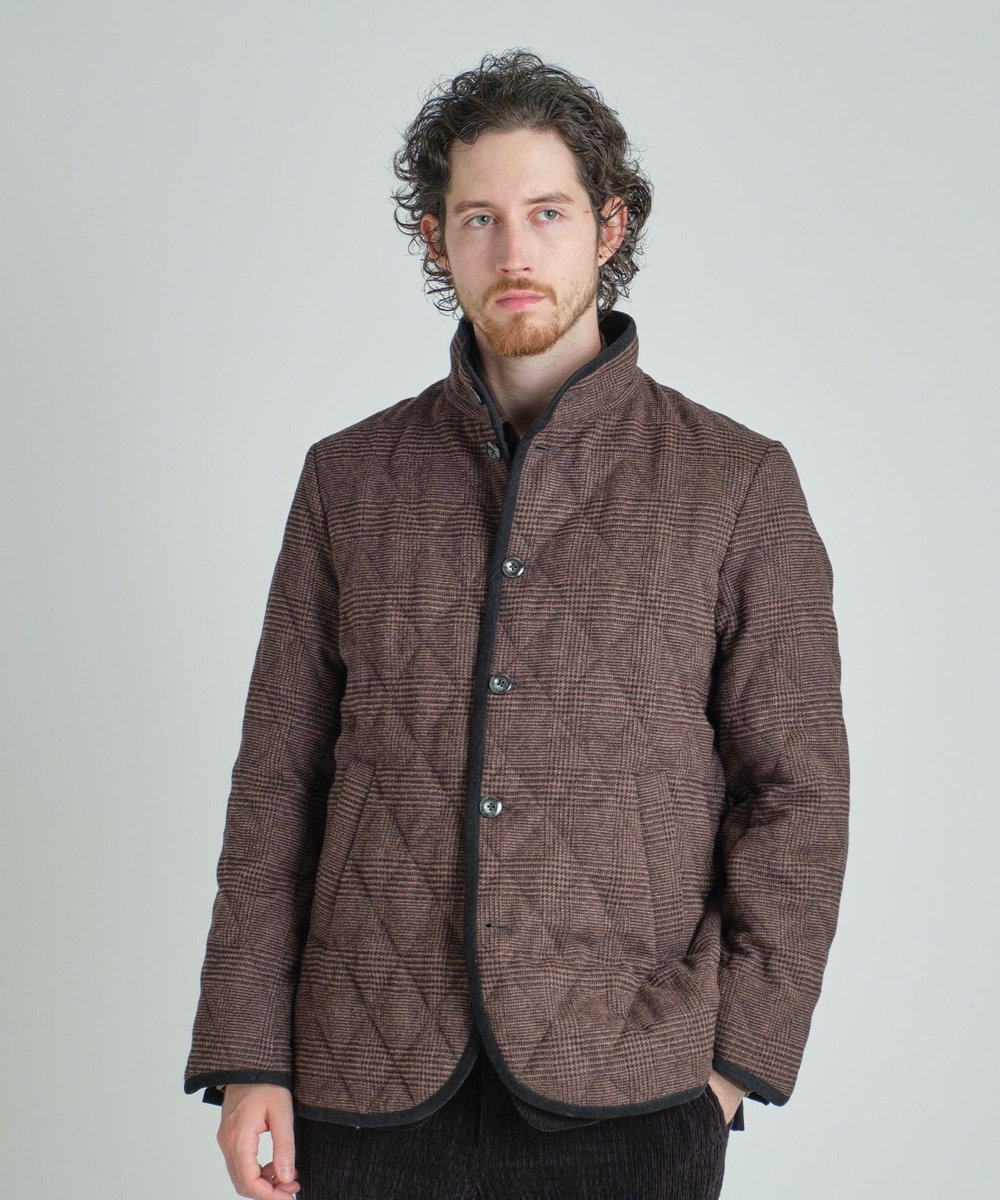 MEN'S BIGI クラシックツイードスタンドカラーブルゾン ブラウン系その他