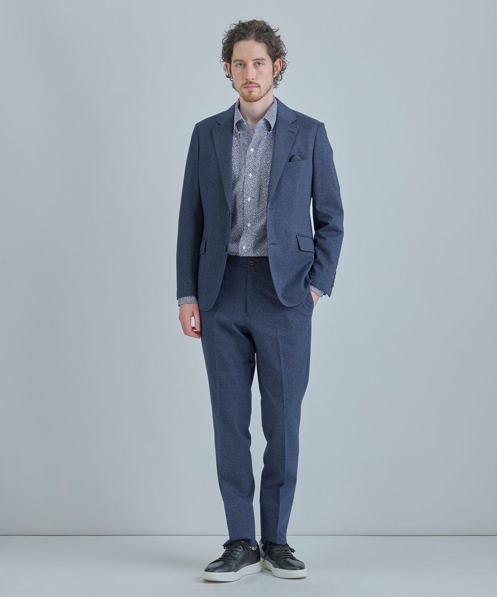 MEN'S BIGI 【ACTIVE TAILOR/アクティブテイラー】ハイゲージツイル ジャージジャケット＜防シワ性＞＜ストレッチ＞ ネイビー