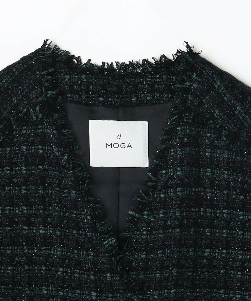 MOGA ファンシーラメツイードジレ ネイビー