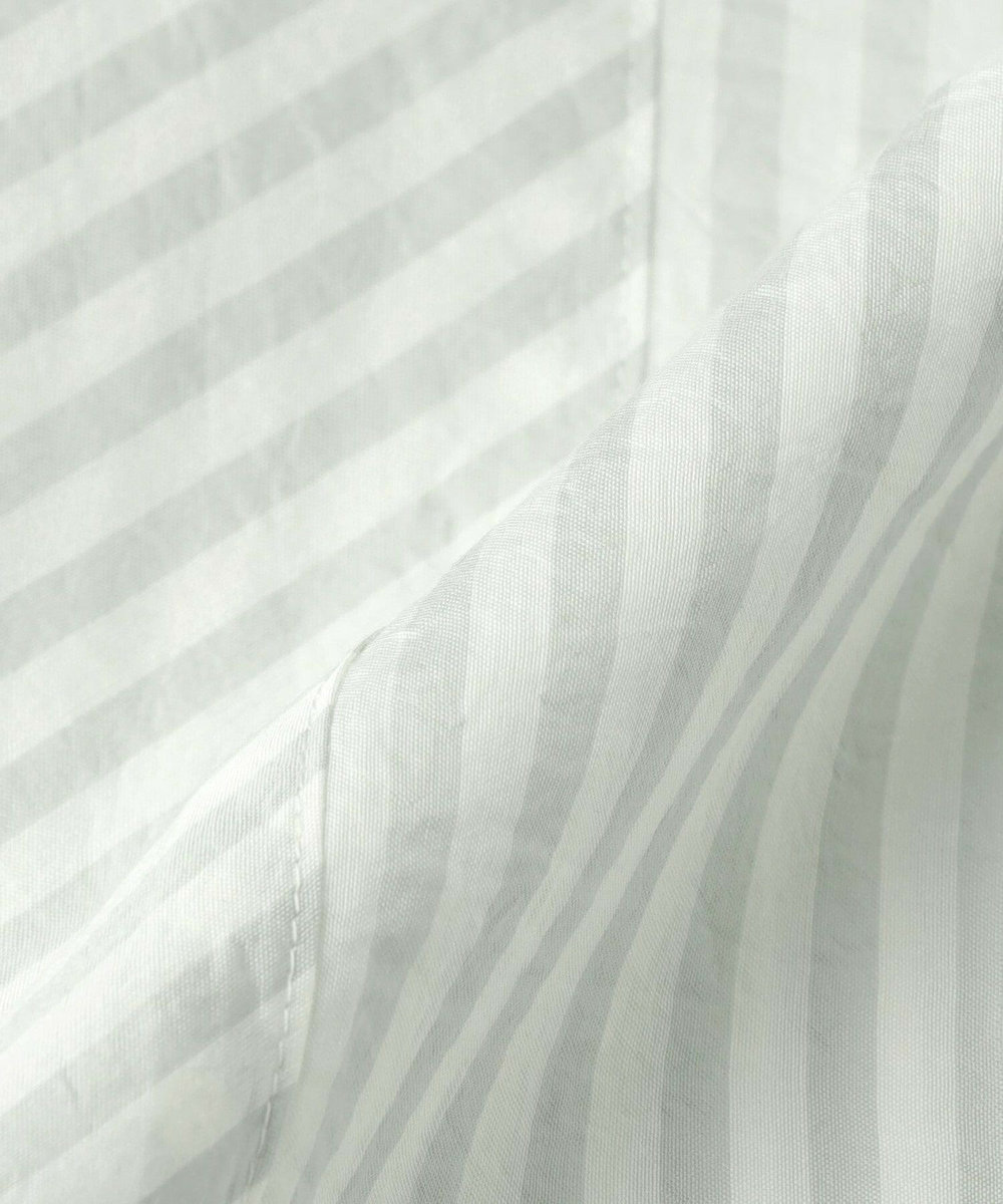 L'EQUIPE ワッシャーコットン＆ナチュラルストライプシャツ ライム