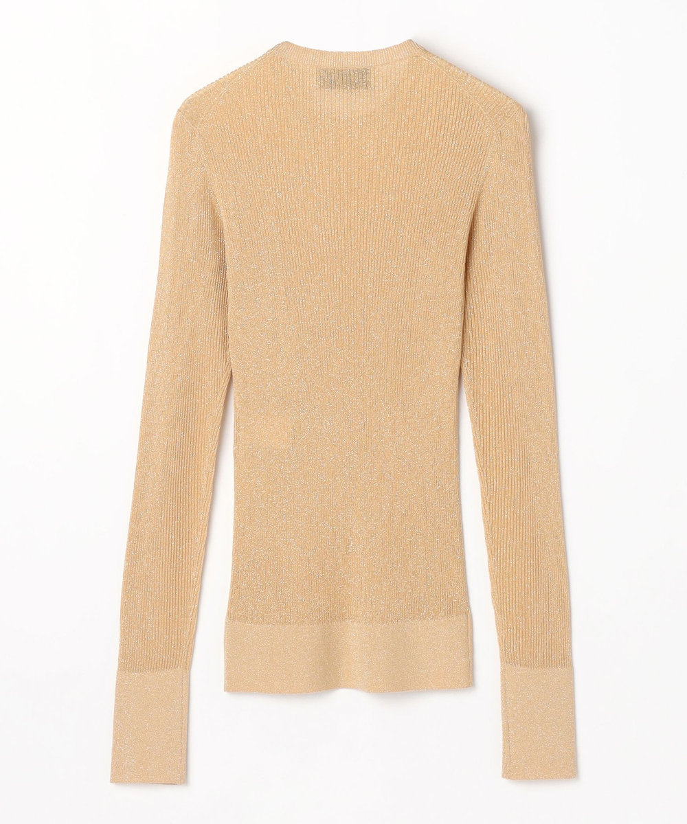 DÉPAREILLÉ LAME RIB CREW NECK KNIT / ラメリブクルーネックニット ベージュ